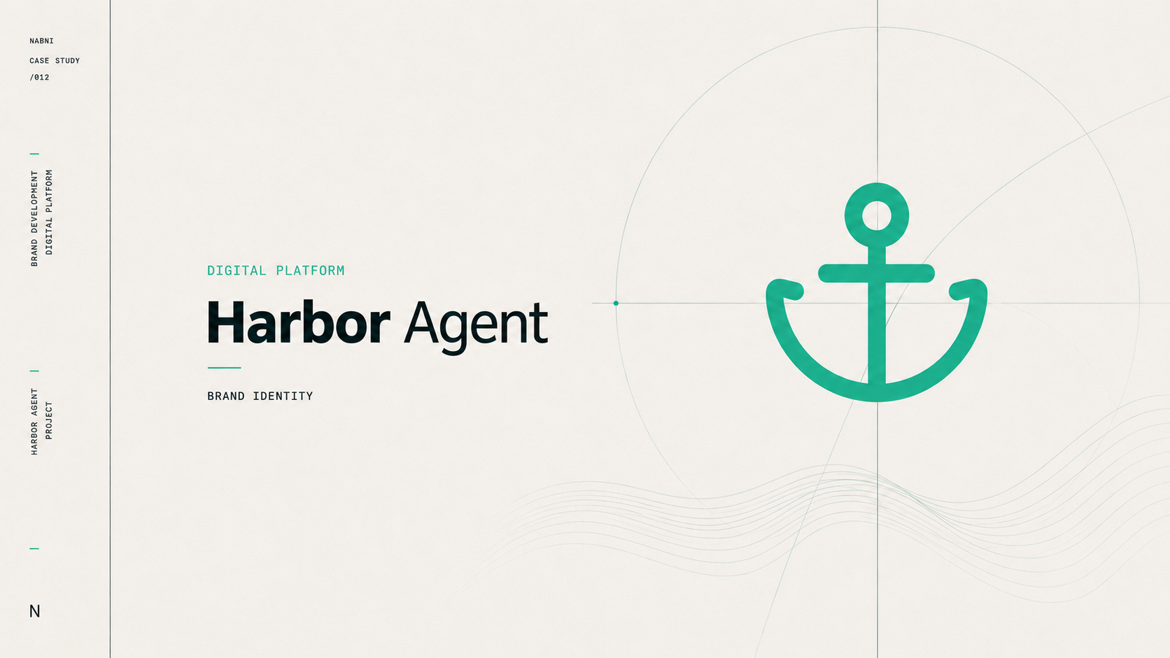 The Harbor Agent brand mark: a line-drawn anchor in emerald green, beside the name set in a bold sans, on a pale off-white field.